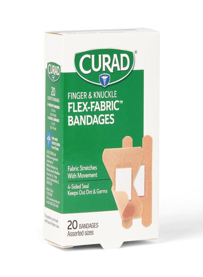 CURAD Flex-Fabric Finger and Knuckle Bandages, Assorted Sizes, Box of 20 - Image 1